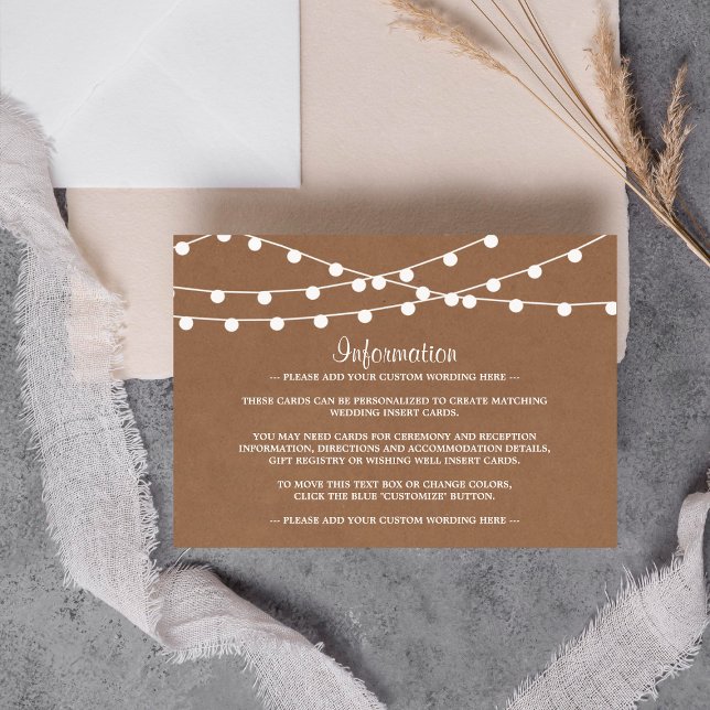 Carte D'accompagnement Collection de Mariages Rustic Kraft (Créateur téléchargé)