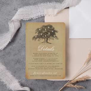 Carte D'accompagnement Collection Vintage de Mariages d'Old Oak Tree
