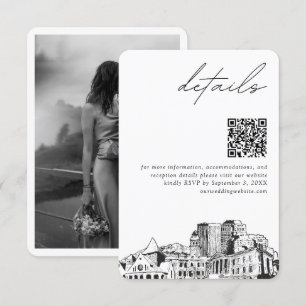 Carte D'accompagnement Colorado Springs Mariage détails modernes QR Code