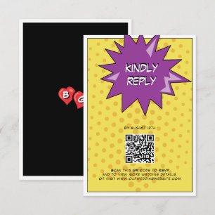 Carte D'accompagnement Coloré Comic Book Pop Art Mariage