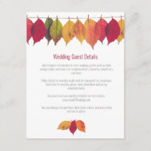 Colorful Fall Leaves Mariage Détails de l'invité