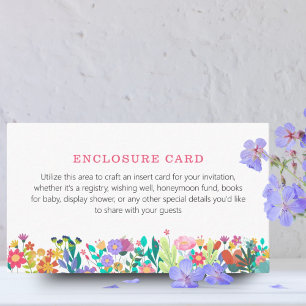 Carte D'accompagnement Colorfulo Fleur sauvage Watercolor Garden Party