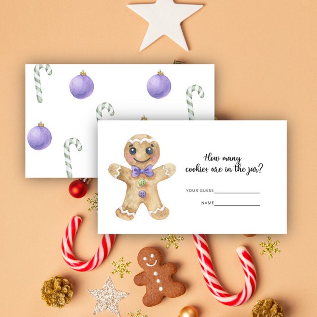 Carte D'accompagnement Combien de biscuits / Gingerbread jeu garçon (Créateur téléchargé)