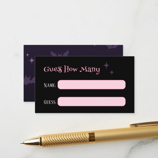 Carte D'accompagnement Combien de jeux de baby shower d'Halloween effraya (Devant/Arrière en situation)