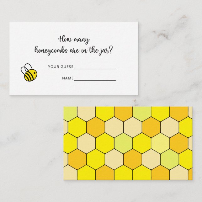 Carte D'accompagnement Combien de nids de miel jeu de baby shower (Devant / Derrière)