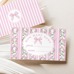 Carte D'accompagnement Combien de noeuds papillon Coquette Rose Bébé Fill