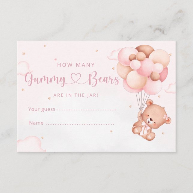 Carte D'accompagnement Combien d'ours de gymnastique Teddy Bear baby show (Devant)