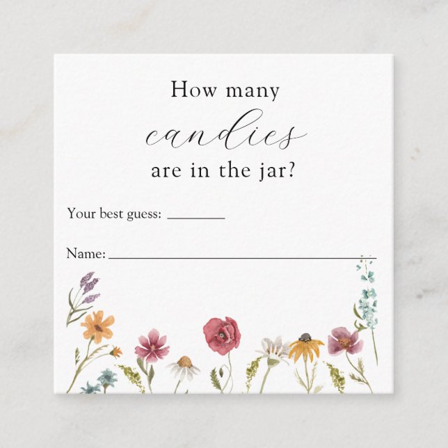 Carte D'accompagnement Combien sont dans la Jar Shower Game Card (Devant)