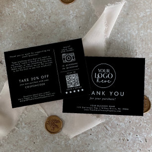 Carte D'accompagnement Commande de Merci du logo de l'entreprise Noir Chi