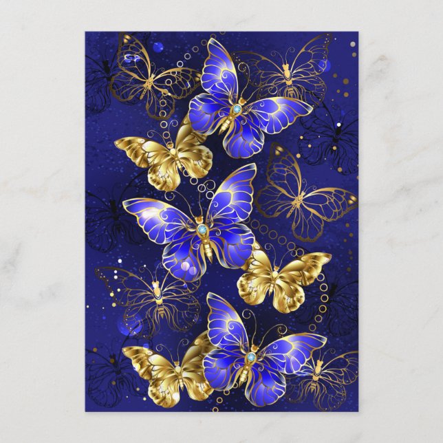 Carte D'accompagnement Composition avec papillons Sapphire (Devant)