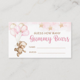 CARTE D'ACCOMPAGNEMENT COMPRENEZ COMBIEN DE GUMMMY OURS BILLETS D'OURS RO