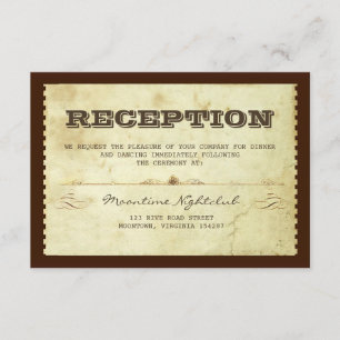 Carte D'accompagnement conception de billet vintage pour réception de mar