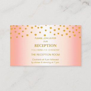 Carte D'accompagnement Confetti d'or sur Rose Mariage d'or