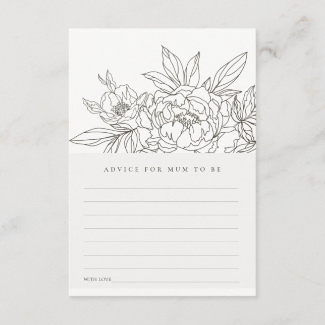 Carte D'accompagnement Conseil Brown Floral Sketch Pour Le Baby shower De (Devant)