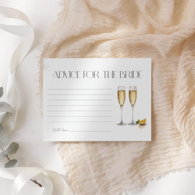 Carte D'accompagnement Conseil Brunch Et Bubbly Pour La Mariée (Créateur téléchargé)
