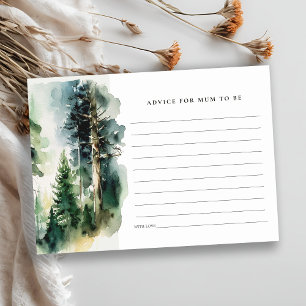 Carte D'accompagnement Conseil Chic Forêt Boisée Pour Le Baby shower De M