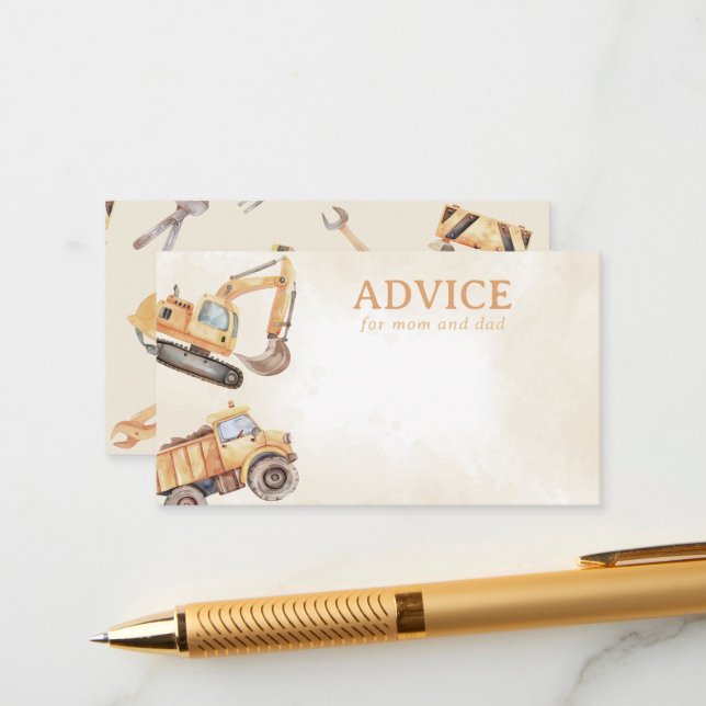 Carte D'accompagnement Conseil de construction pour maman et papa (Devant/Arrière en situation)