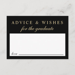 Carte D'accompagnement Conseil Élégant Pour Grad Black Gold Graduation