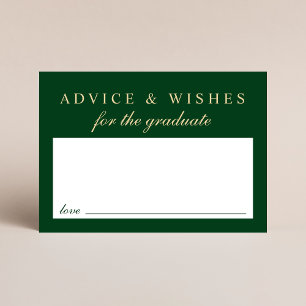 Carte D'accompagnement Conseil Élégant Pour Grad Green Gold Graduation