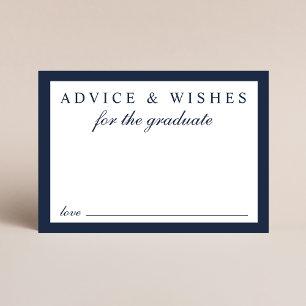 Carte D'accompagnement Conseil Élégant Pour La Grad Blue Gold Graduation