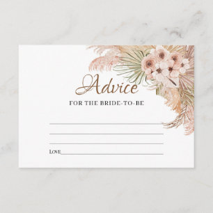 Carte D'accompagnement Conseil en herbe Palm Pampas séché pour la mariée