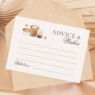 Carte D'accompagnement Conseil et souhaits en Fête des mariées de café