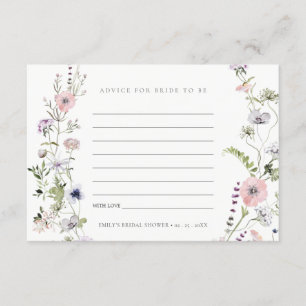 Carte D'accompagnement Conseil Fleur sauvage Rose Pour Fête des mariées M
