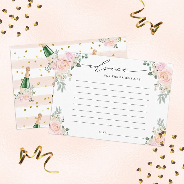 Carte D'accompagnement Conseil La Mariée Pour Être Champagne Floral (Créateur téléchargé)