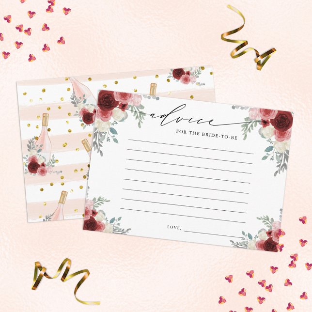 Carte D'accompagnement Conseil La Mariée Pour Être Champagne Floral (Créateur téléchargé)