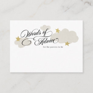 Carte D'accompagnement Conseil pour les parents-à-être Stars Baby shower 