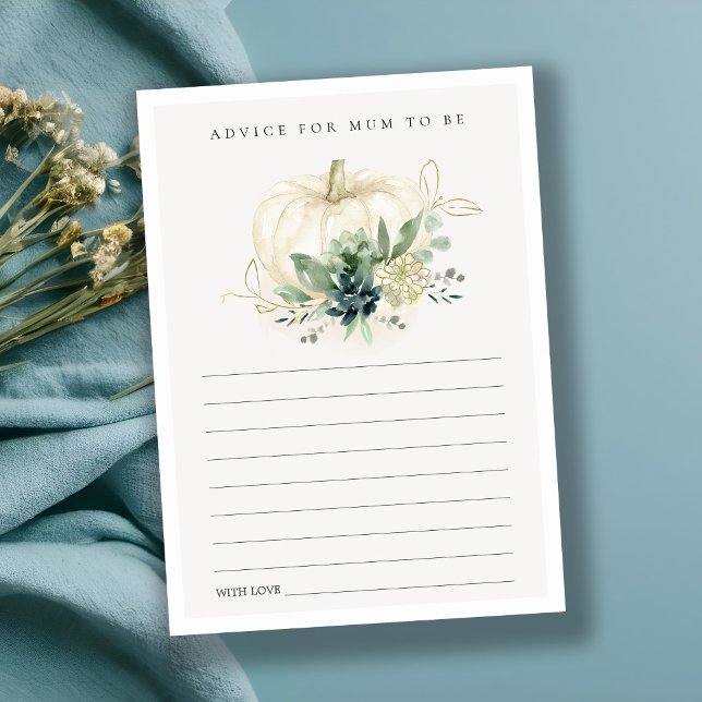 Carte D'accompagnement Conseils de citrouille succulents pour la future m (Créateur téléchargé)