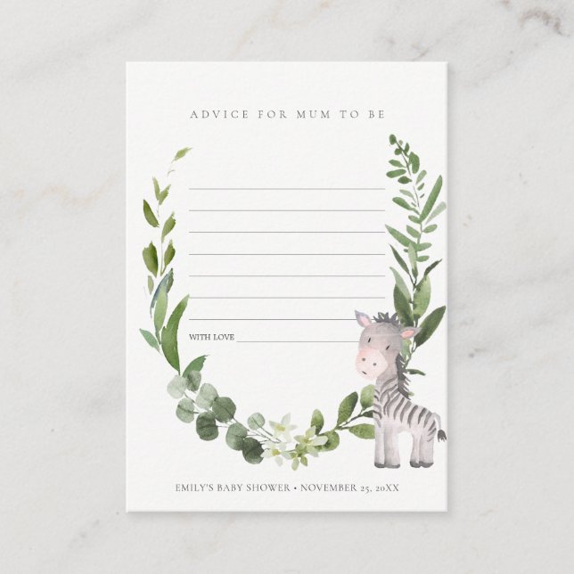 Carte D'accompagnement Conseils de feuillage pour le Baby shower de maman (Devant)