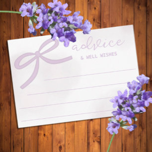 Carte D'accompagnement Conseils de mariage de Purple Bow Watercolor