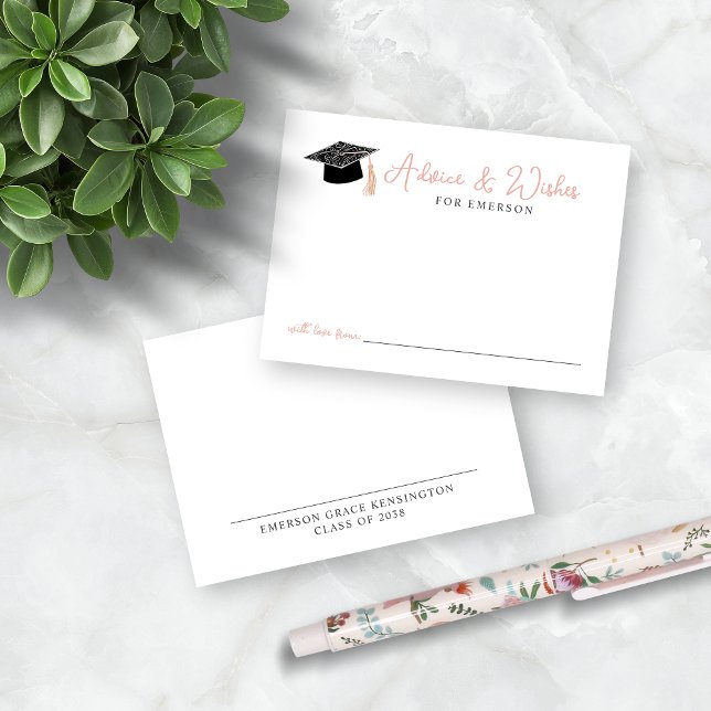 Carte D'accompagnement Conseils et souhaits Doodle de graduation tiré à l (Advice and Wishes Hand Drawn Graduation Doodle Words of Wisdom Cards)