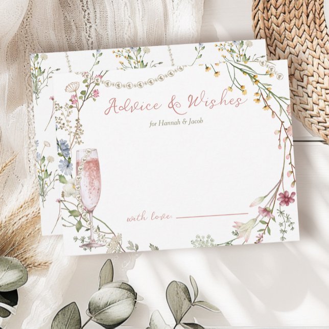 Carte D'accompagnement Conseils et souhaits Perles et le Parquet Bridal (Créateur téléchargé)