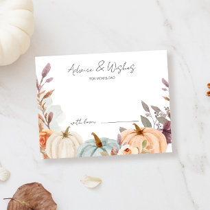 Carte D'accompagnement Conseils et souhaits Petit Baby shower Citrouille