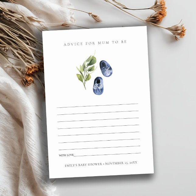 Carte D'accompagnement Conseils pour le Baby shower de maman bleu vert do (Créateur téléchargé)