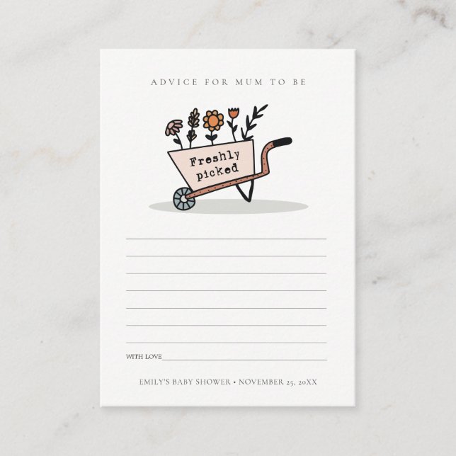 Carte D'accompagnement Conseils pour le panier floral mou mignonne pour l (Devant)