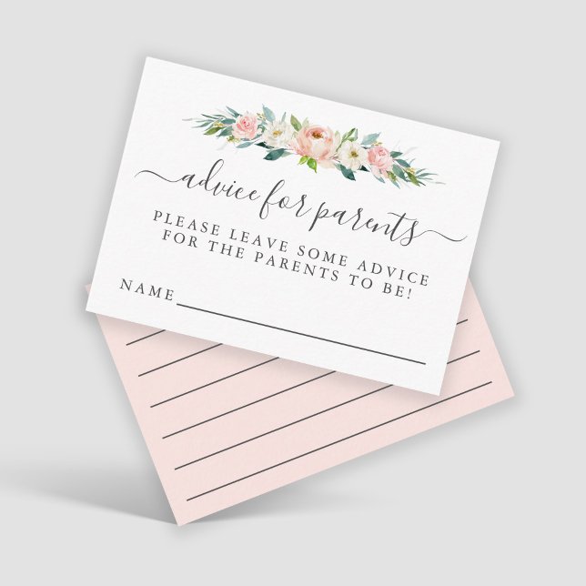 Carte D'accompagnement Conseils pour les parents de la Baby Shower à fleu (Créateur téléchargé)