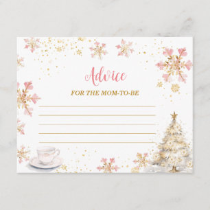 Carte D'accompagnement Conseils pour maman pour Baby Shower Pink Winter T