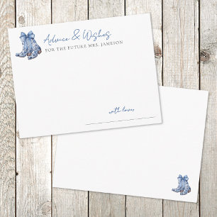 Carte D'accompagnement Conseils pour une fête prénuptiale Country Blue Bo