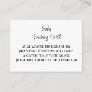 Carte D'accompagnement Contribution monétaire minimaliste pour bébé désir