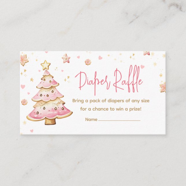Carte D'accompagnement Cookie de Noël rose Baby shower Déchets Raffle (Devant)