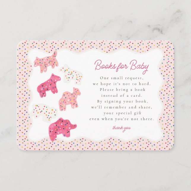 Carte D'accompagnement Cookies Animaux Pink Frosted Livres Pour Bébé Inse (Devant)