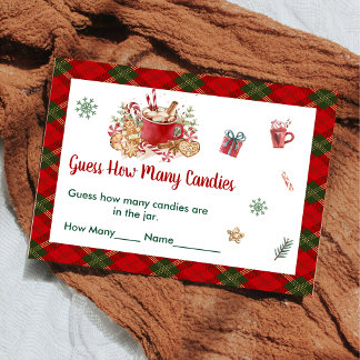 Carte D'accompagnement Cookies de Noël Père Noël Devinez combien de bonbo