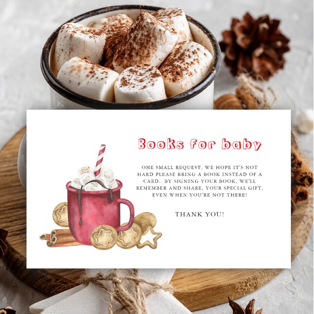 Carte D'accompagnement Cookies d'hiver et livres de cacao pour bébé (Créateur téléchargé)