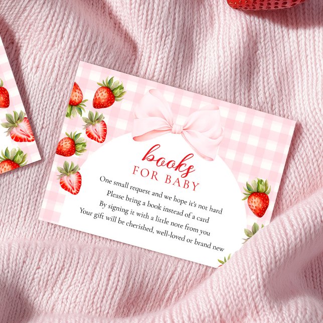 Carte D'accompagnement Coquette Baby shower fraise Livres pour bébé (Créateur téléchargé)