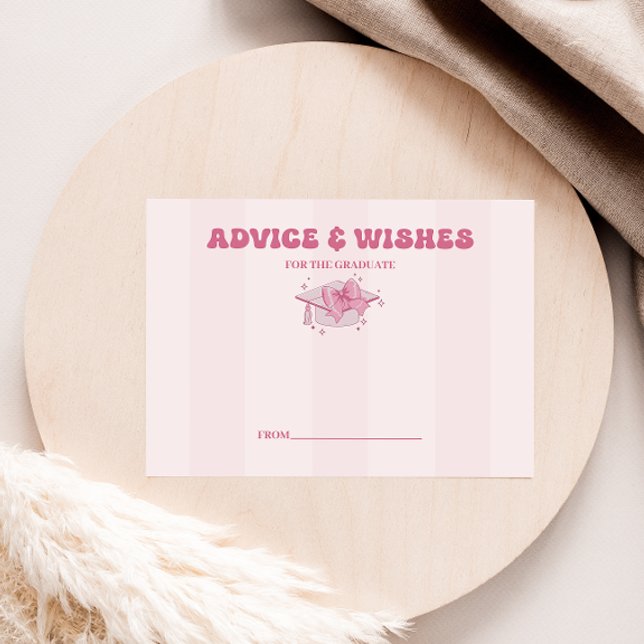 Carte D'accompagnement Coquette Bow Graduation Conseils et Whiss (Créateur téléchargé)