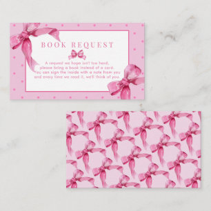 Carte D'accompagnement Coquette Bow   Pink Baby Girl Douche Demande de ré