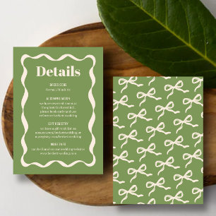 Carte D'accompagnement Coquette Bow Retro Mariage Détail
